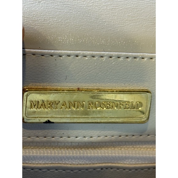 Mary Ann Rosenfeld 1980s Ivory Beige Leather Shoulder Purse Clutch NWT - Picture 5 of 9